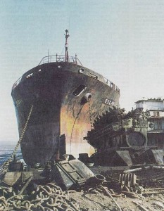 Scrapping of ships on the beaches of the Indian sub-continent