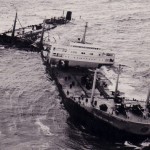 The Torrey Canyon on the rocks off Land's End in 1967